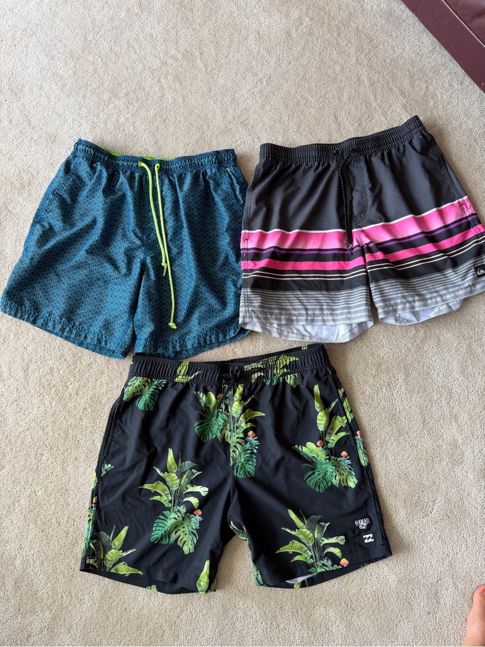 Set of 3 Shorts (Billabong, Speedo , Quiksilver)